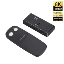 8K HDMI Bi-Direction Switch 4K@120Hz Audio Video Switcher 2 in 1 Out 1080p@240Hz