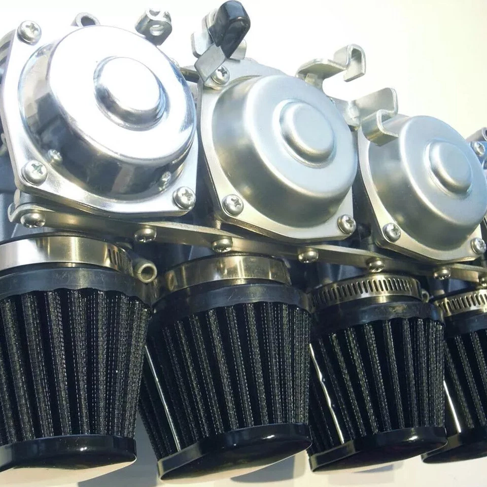 Filtro de aire ovalado de rendimiento negro 54/55 mm para Honda CB 650 750 900 1000 4 PIEZAS Foto 4 de 4