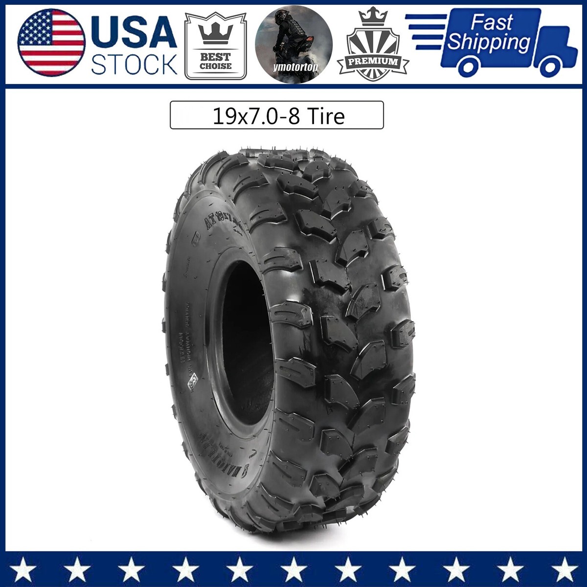 4PR 19X7-8 ATV Rear Tire For Coleman CT200U BT200X 19x7.00-8 Tires