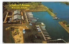Wailua River Harbor Smith Tour Boats~KAUAI~Chrome Postcard Hawaii -HC