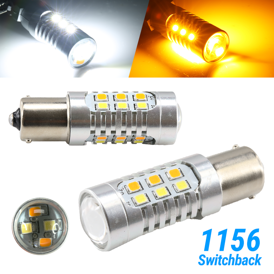 High Power 1156 Dual Color White / Amber Switchback LED Turn Signal ...