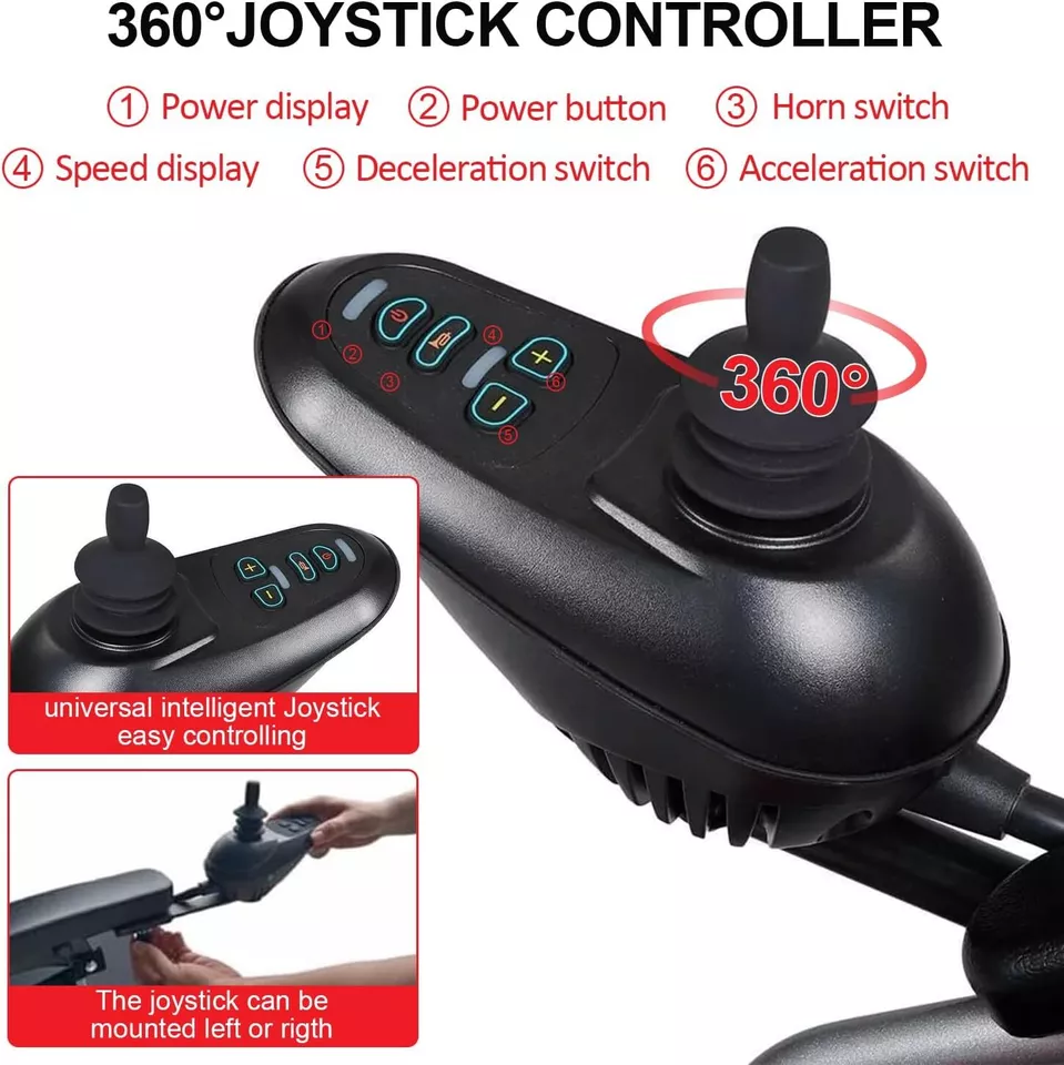 500W Lightweight Electric Wheelchair Lithium Battery Folding Power