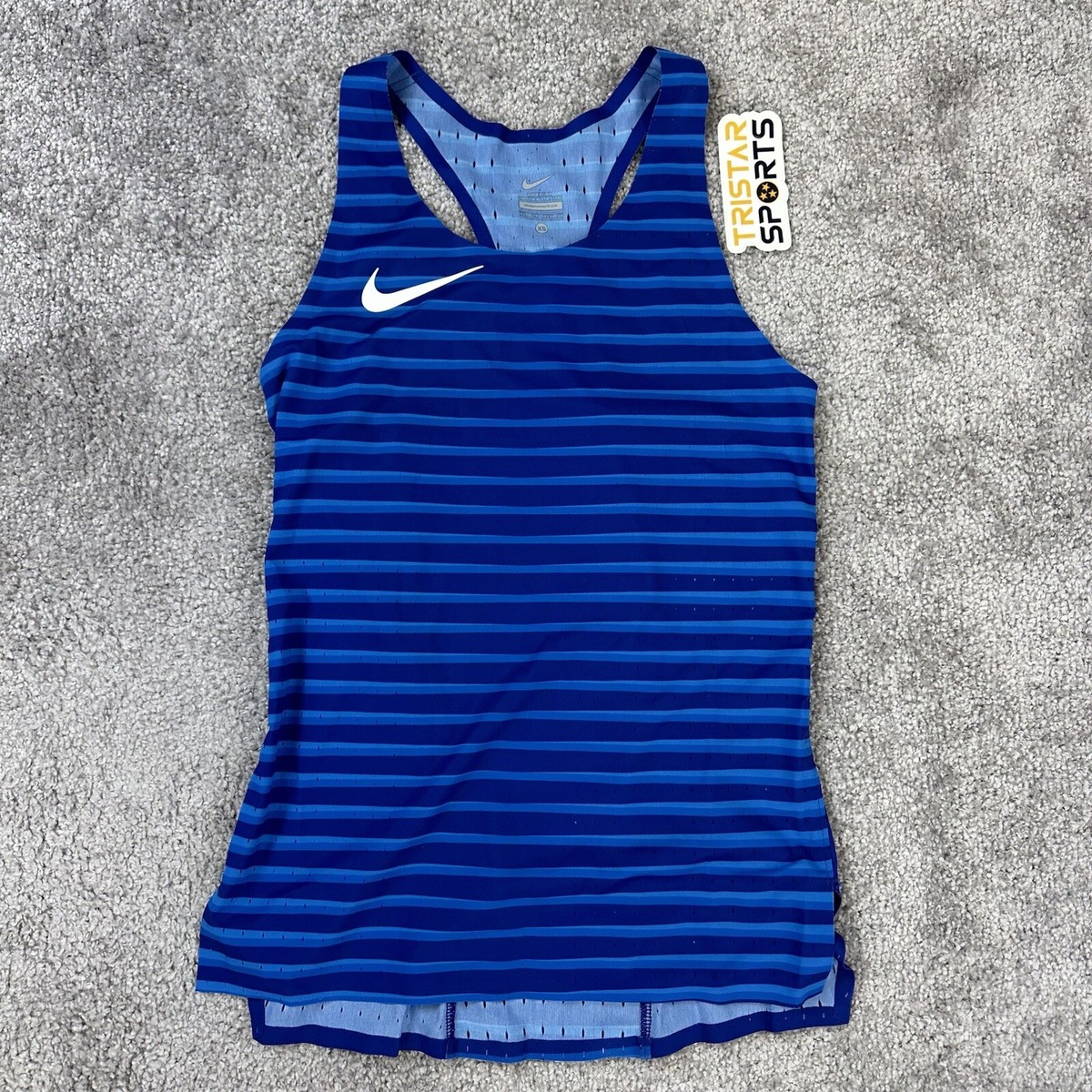 Nike Pro Elite Running Singlet Womens XS Blue Made In USA