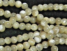 4mm Natural Mother of Pearl Round Beads 95 /- per strand 