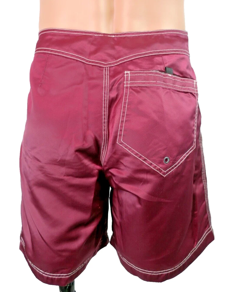 VTG 90s Rip Curl Snap Maroon Shiny Wet Look Swim Trunks 30 RETRO Surf Boardshort - Image 2 of 4