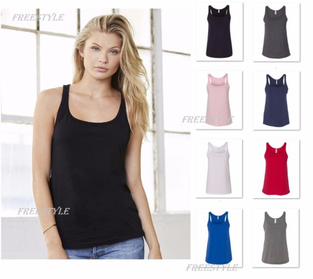 Bella + Canvas Women&#039;s Relaxed Jersey Tank Relaxed Fit ladies Cami Top - 6488