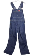 Dickies Denim Bib Overalls Men's 36X30 Blue Carpenter Work Utility