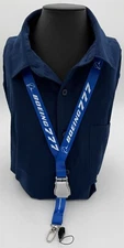 Boeing 777 Blue Aviation Lanyard, Seat Belt Buckle, pilot id Flight Crew