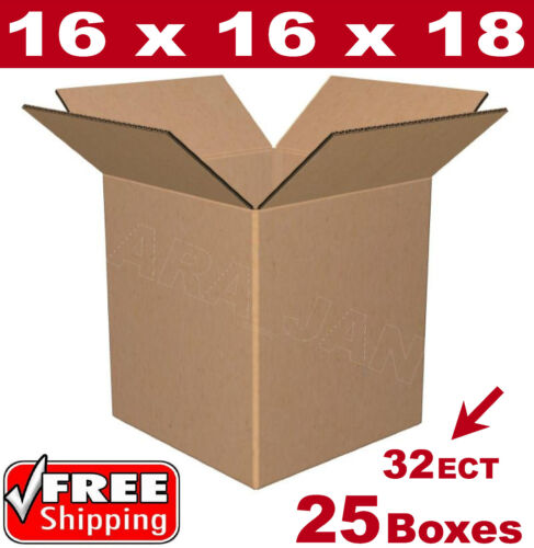 25 - 16x16x18 Cardboard Boxes Mailing Packing Shipping Box Corrugated Carton - Picture 1 of 1