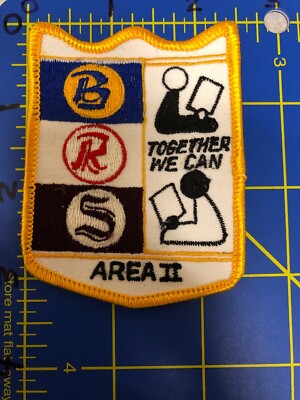 Vintage BRS Area II 2 Together We Can Logo Patch Basic Reading Skills Literacy