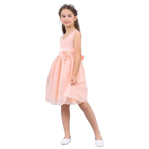 Flower Girls Princess Dress Kid Wedding Bridesmaid Party Pageant Chiffon Gown - Afbeelding 32 van 45