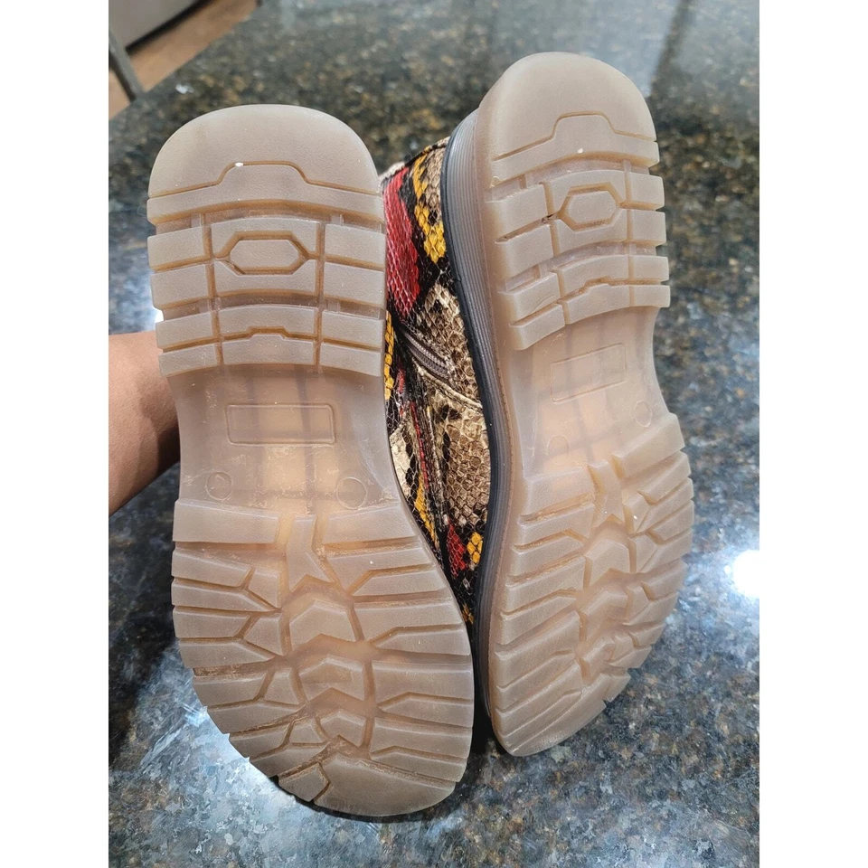 Botas de Combate Jellypop Para Mujer Talla 8 Multi Piel de Serpiente Cuero Punta Redonda Con Cordones Foto 4 de 4