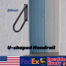 20 U-shaped Handrail Railing for 1-2 Steps Wall Mount Step Hand Rail Grab Bar