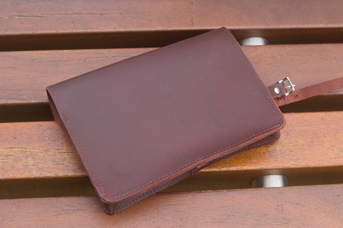 Rahmen Tasche IN Echtleder Cherry Brown 8.6 " x6.5 " x2 " Von London Craftwork - Picture 8 of 11