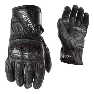 RST Stunt 3 kurze Leder Motorradhandschuhe - schwarz