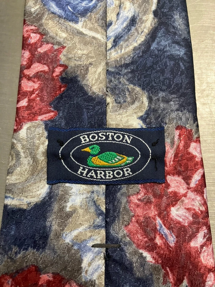 "Corbata de cuello vintage Boston Harbor floral para hombre hecha en EE. UU. 4"" X 56""" Foto 4 de 4