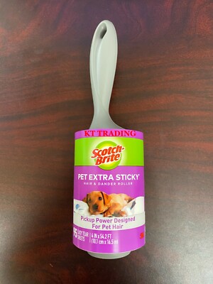 3M SCOTCH-BRITE Fabric Furniture PET EXTRA STICKY Hair Fur DANDER ROLLER Remover