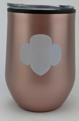 Rose Gold Stainless Steel Girl Scout Drinkware For Hot or Cold Beverage 12 Ounce