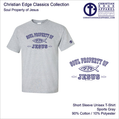 Soul Property of Jesus Christian Edge Apparel Collegiate T-Shirt John 3:16 Love