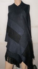 NEW Style  Co. Striped Fringe Poncho 35390