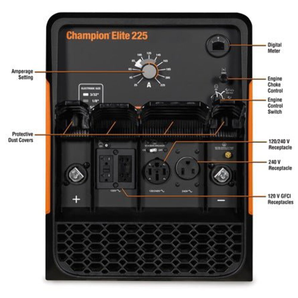Hobart 500580 Champion Elite 225 Welder Generator Gas Engine