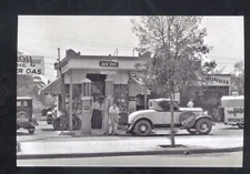 REAL PHOTO PASADENA CALIFORNIA PYROIL SERVICE GAS STATION OLD CARS POSTCARD COPY