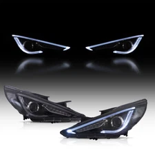 VLAND Headlights w/Sequential For 11-14 Hyundai Sonata LED DRL Left & Right Side