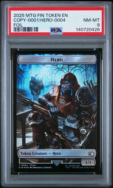 Copia de ficha de Final Fantasy 2025 Magic The Gathering #0001/héroe #0004 lámina PSA 8 casi nueva-como nueva