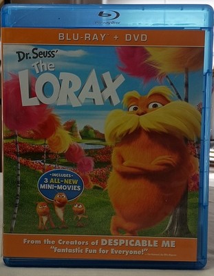 Dr. Seuss' THE LORAX Blueray & DVD plus 3 mini-movies VG