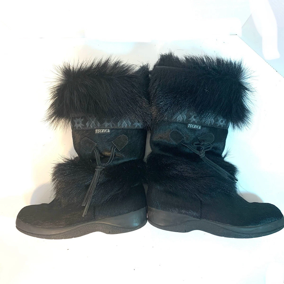 Tecnica Black Comfort Winter Leather Suede Zip Up Boots Size 11 Italy Tecnica Boots - Etsy main image 2