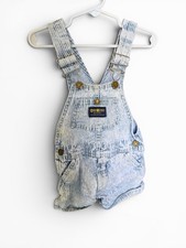 VTG OshKosh B'gosh Toddler Size 3T Hickory Stripe Shortalls Vestbak DISTRESSED