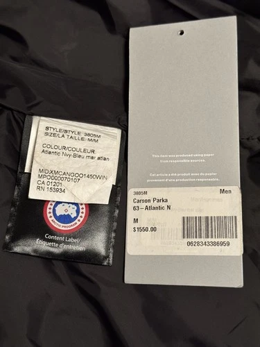 Canada Goose Carson Parka Atlantic Navy Men's M Fur Trim image 9
