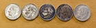 Roosevelt Silver Dimes 5 Coins including 1942S