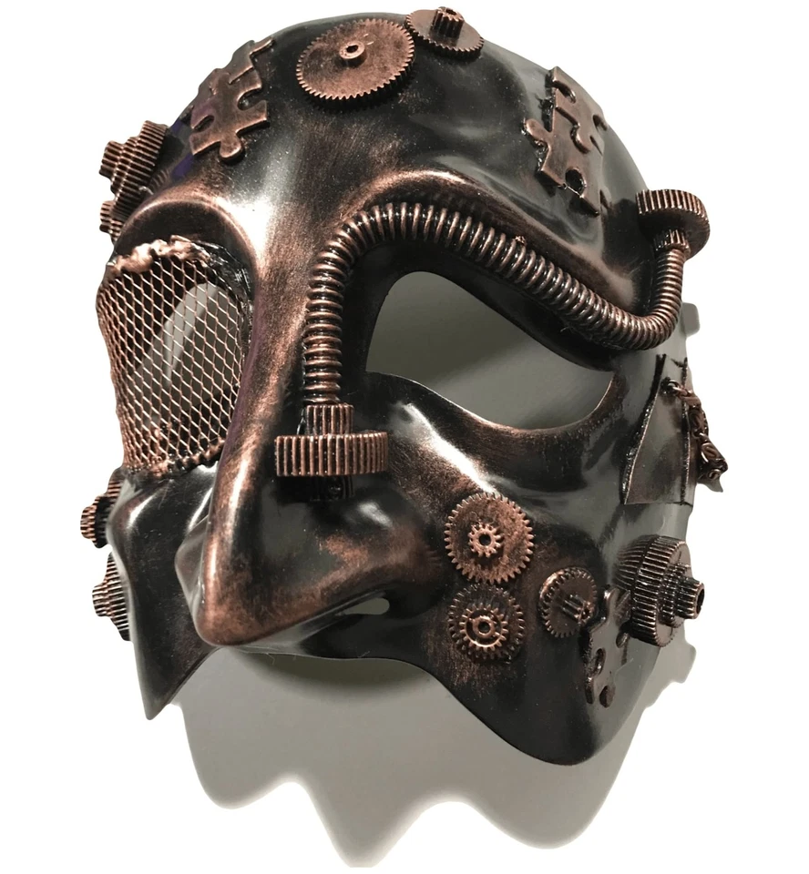 Steampunk Science Fiction Fantasy Victorian Bronze Male Men Costume Mask - Image 2 of 2