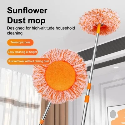 Flexible Rotating Sunflower Mop Wet And Reusable Wall Mop Dust Removal Ceiling - Bild 1 von 4