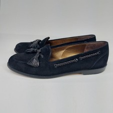 Vintage Cole Haan Black Suede Tassel Slip On Loafers Women s Size 6 B Italy Made