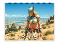 2026 Fantasy Warrioress Wall Calendar by – Fabled Legends with Holidays (Clas...