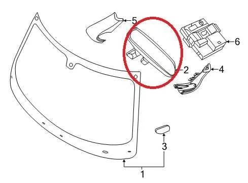 2017-2023 Dodge Charger GT AWD Interior Inside Rear View Mirror 68324976AA OEM - Image 2 of 4