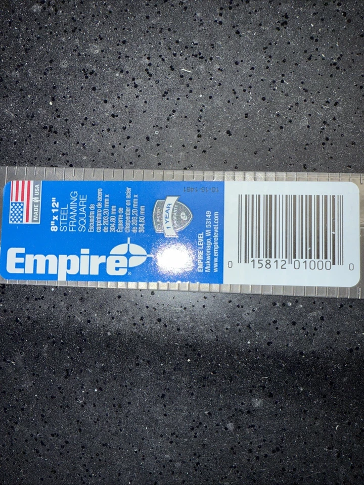 Empire Level 100 8" x 12" Steel Carpenter Square - Image 2 of 3