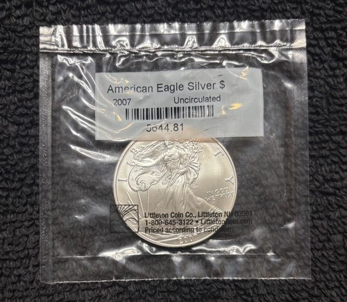 2007 American Eagle Silver Dollar Uncirculated Pure Silver Still In The Package