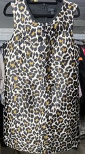EUC J. Crew A Line Shift Leopard Dress Size 8 Brown Career MSRP $98