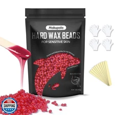 2lb Hard Wax Beads for Sensitive Skin Coarse Hair Removal, No Rosin Spa Wax B