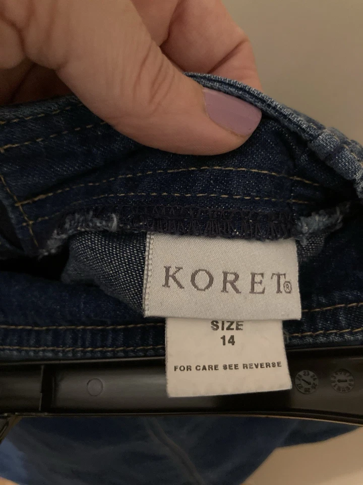 Falda vaquera Koret para mujer 14/azul/larga midi/vintage/cintura elástica parcial en la espalda Foto 3 de 3