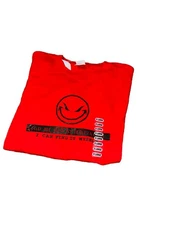 VTG Y2k 2000s Devil Lead Me Temptation Skate Grunge Punk Text Red Tee T-Shirt XL