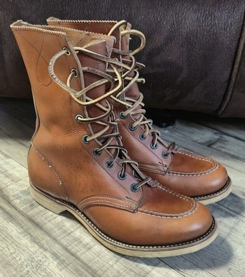 Vintage Chippewa Boots Moc Toe 2724 1940s Original Avon Du-Flex Soles Men's 6 D