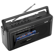 KLIM Portable Cassette Player Tape Recorder   Boombox with AM/FM Radio, USB,...