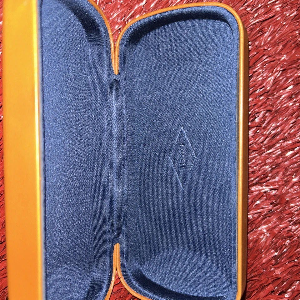 Gafas de sol/anteojos Fossil estuche rígido marrón imitación cuero aspecto cubierta Foto 2 de 2