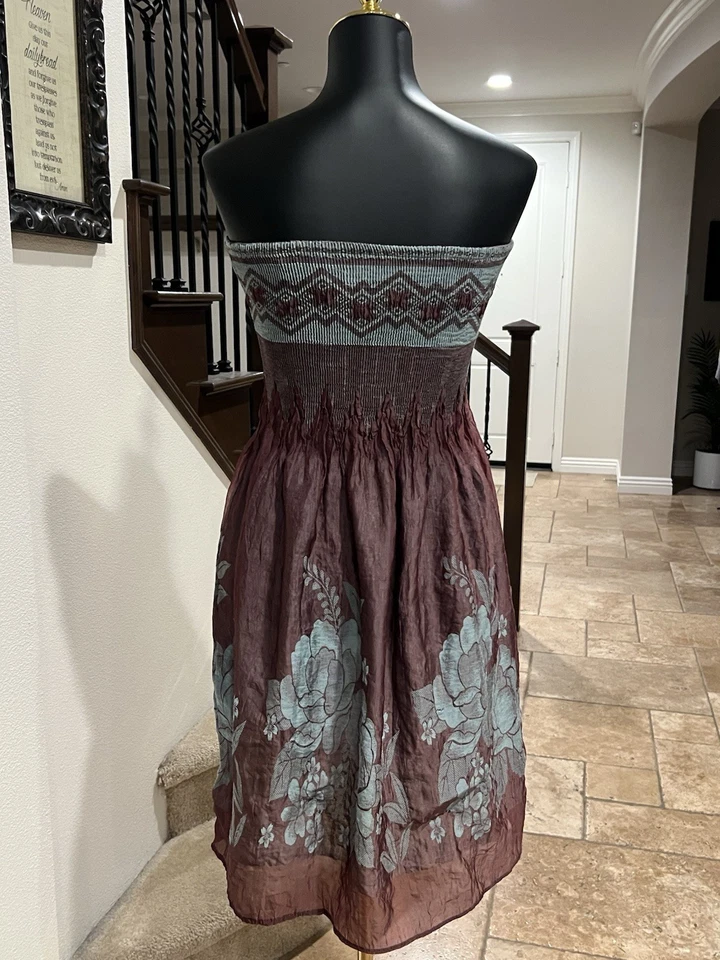 Maxi Falda Tubo Anthropologie Lapislázuli Talla Única Convertible - Color Vino Foto 2 de 4