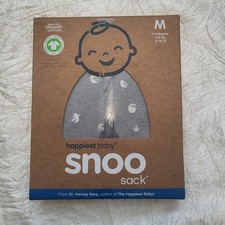 Happiest Baby Snoo Sack Organic Cotton Sleeping Bag 2-4 Months Gray White
