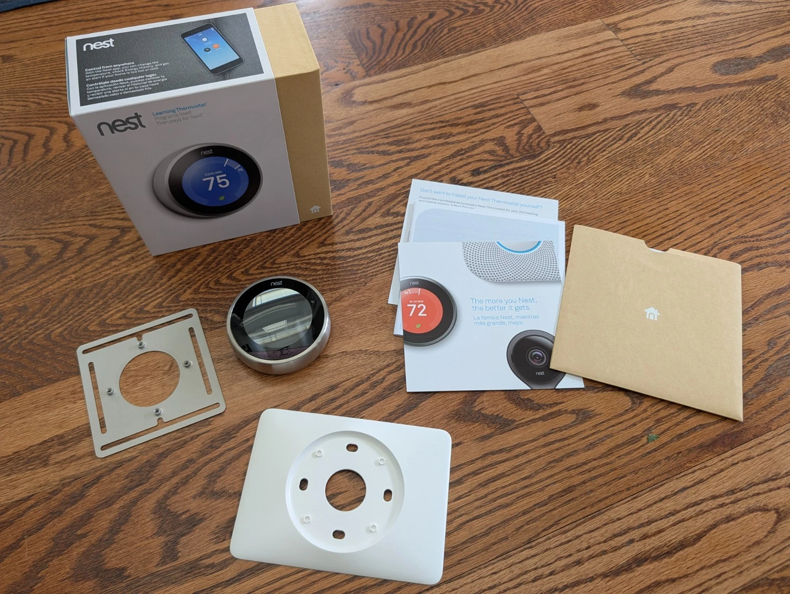 Google Nest T3007ES Wi-Fi Learning Thermostat 3rd Generation - Stainless Steel